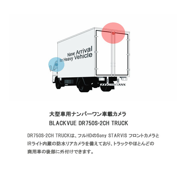 Lisway：トラック用２カメラWiFi日本語DR750S-2CH TRUCKドライブレコーダー32GBSD付