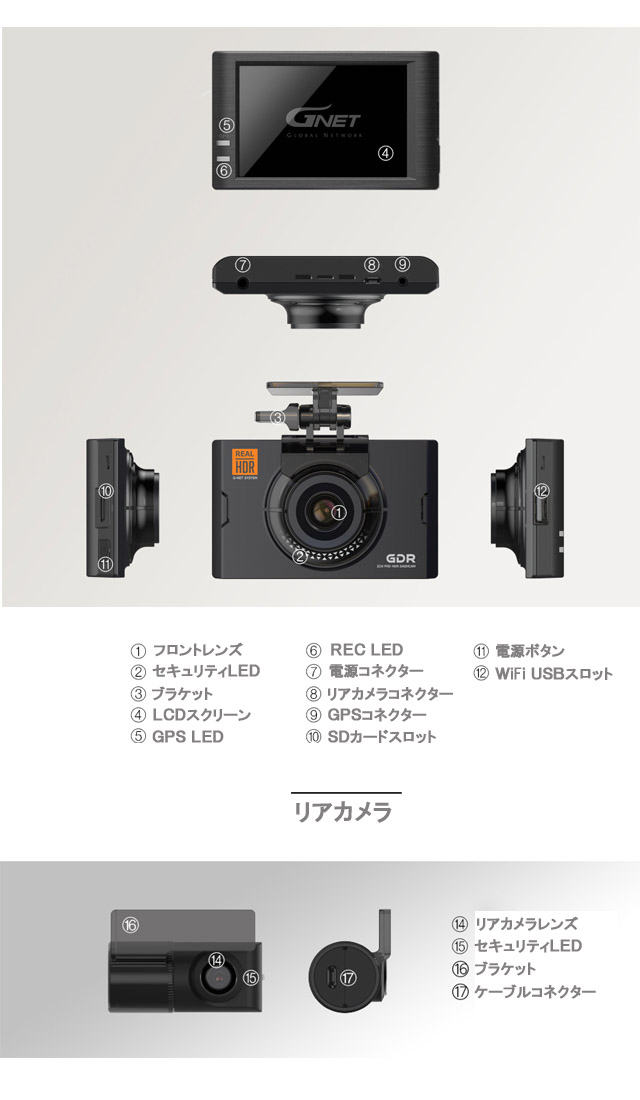 GDR, HDR. フルHDドライブレコーダー