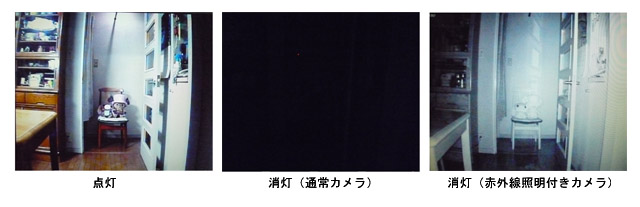 赤外線照明付きカメラ画像例